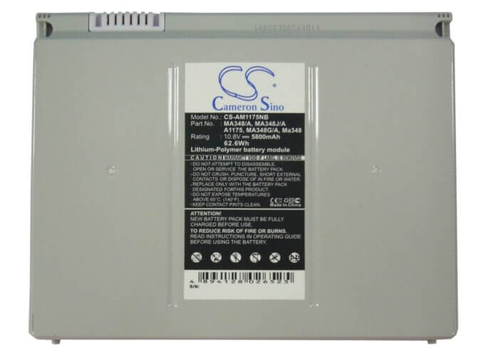 Silver Battery For Apple Macbook Pro 15" Ma610b/a, Macbook Pro 15" Ma464kh/a, Macbook Pro 15" Ma610*d/a 10.8v, 5800mah - 62.64wh Notebook, Laptop Cameron Sino Technology Limited