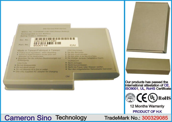 Batterie argentée pour Arima Jetbook M2000jetbook M2105jetbook M2352 14.8v, 4400mah - 65.12wh Batteries pour l'électronique Cameron Sino Technology Limited (Suspendu)