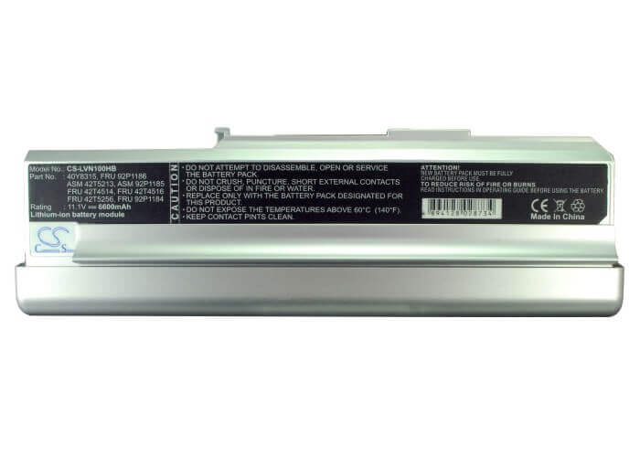 Silver Battery For Lenovo 3000 C200 8922, 3000 C200, 3000 N100 0689 10.8v, 6600mah - 71.28wh Notebook, Laptop Cameron Sino Technology Limited