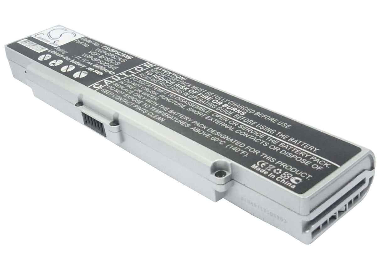 Silver Battery For Sony Vaio Vgc-la38g, Vaio Vgn-c140g/b, Vaio Vgn-c150p/b 11.1v, 4400mah - 48.84wh Notebook, Laptop Cameron Sino Technology Limited