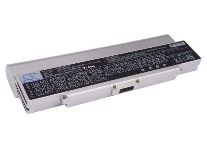 Silver Battery For Sony Vaio Vgn-ar41e, Vaio Vgn-ar41l, Vaio Vgn-ar41m 11.1v, 8800mah - 97.68wh Notebook, Laptop Cameron Sino Technology Limited
