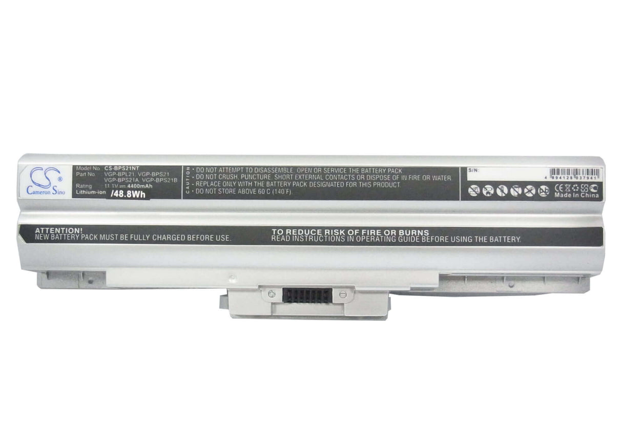 Silver Battery For Sony Vaio Vgn-aw41jf, Vaio Vgn-aw41mf, Vaio Vgn-aw41xh 11.1v, 4400mah - 48.84wh Notebook, Laptop Cameron Sino Technology Limited