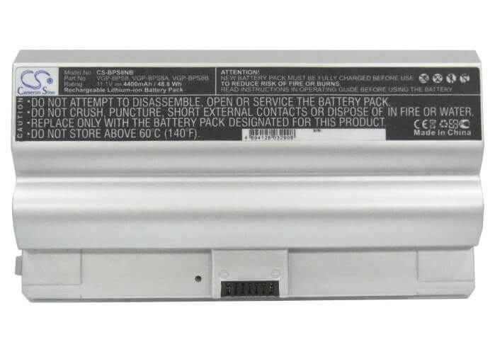 Silver Battery For Sony Vaio Vgn-fz15, Vaio Vgn-fz15g, Vaio Vgn-fz15l 11.1v, 4400mah - 48.84wh Notebook, Laptop Cameron Sino Technology Limited