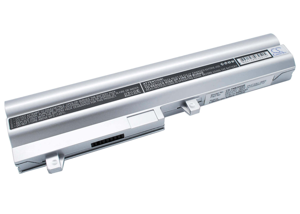 Silver Battery For Toshiba Satellite Nb200, Satellite Nb201, Satellite Nb205 10.8v, 4400mah - 47.52wh Notebook, Laptop Cameron Sino Technology Limited