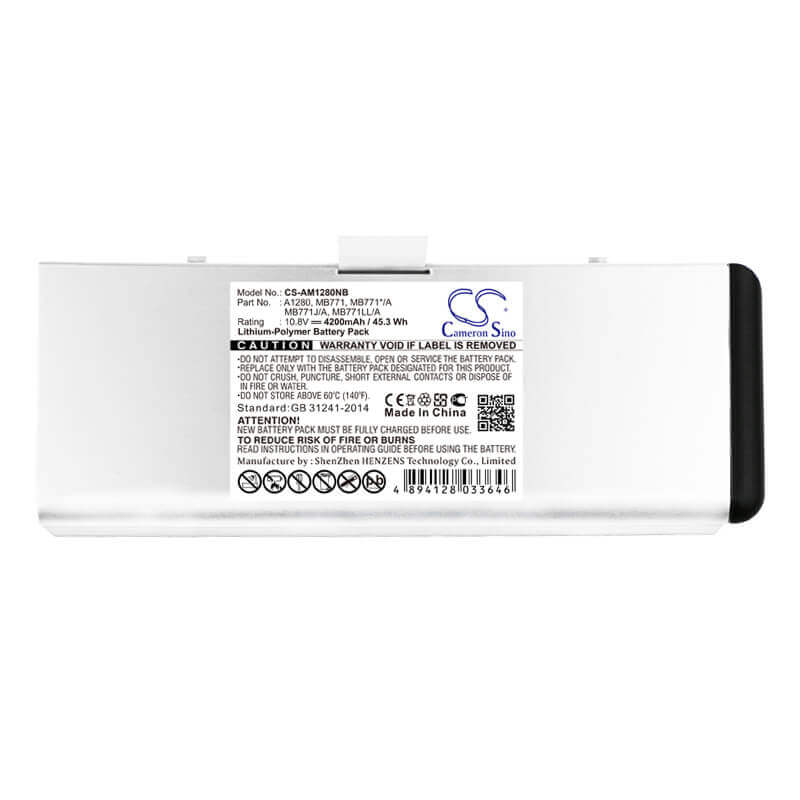 Notebook Battery For Apple Macbook 13" A1278, Macbook 13" Aluminum Unibody 2008 Version, Macbook 13" Mb466*/a 10.8v, 4200mah Notebook, Laptop Cameron Sino Technology Limited