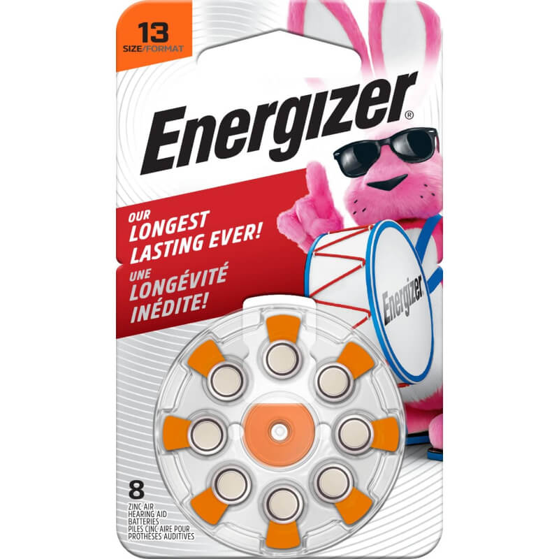 Size 13 Energizer Hearing Aid Battery Eight On A Card Coin Cell Batteries Energizer