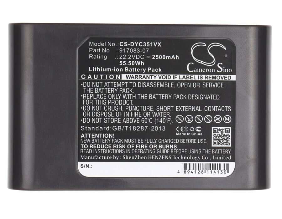 Batterie de haute capacité 2500mah pour aspirateur Dyson Dc30, Dc31, Dc35, 22.2v, 55.50wh de Cameron Sino Technology Limited