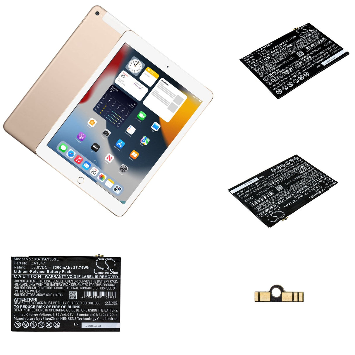 Tablet battery For Apple Ipad Air 2, Ipad Air 2 Wifi, Ipad 6 3.8v, 7300mah - 27.74wh Tablet Cameron Sino Technology Limited