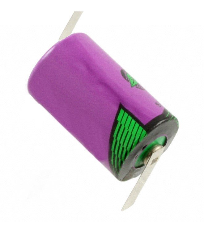 TL-5902/S 3.6V 1.1Ah Lithium Battery Replacement 1/2AA Tadiran Batteries Tadiran Batteries Tabs opposite direction each end