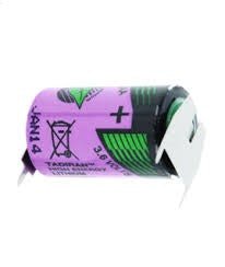 TL-5902/S 3.6V 1.1Ah Lithium Battery Replacement 1/2AA Tadiran Batteries Tadiran Batteries With PC Pins - 2 Pin on Positive Terminal - 1 Pin on Negative Terminal