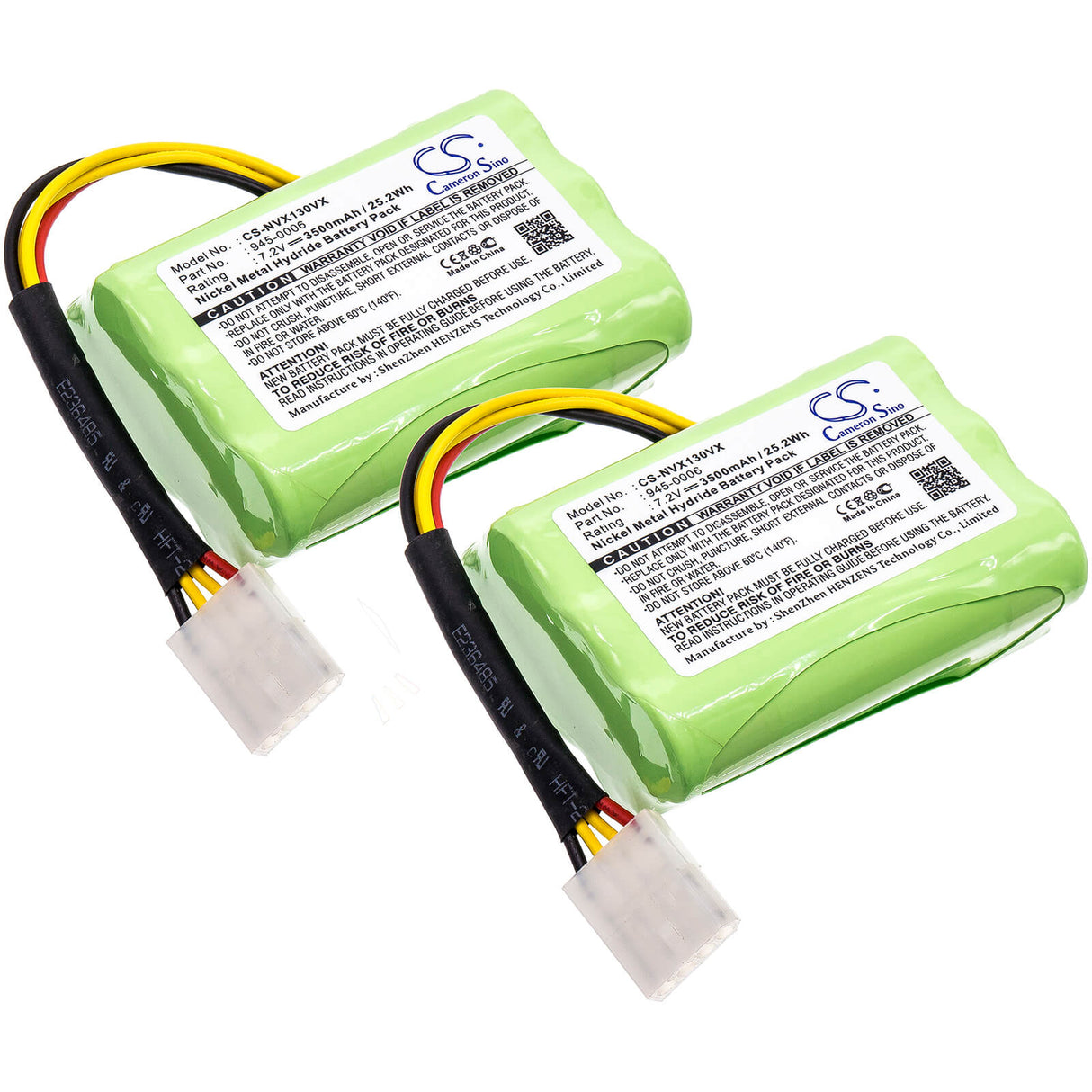 Two vacuum batteries For Neato Xv-12, Xv-15, Xv-11 7.2v, 3500mah - 25.20wh Vacuum Cameron Sino Technology Limited
