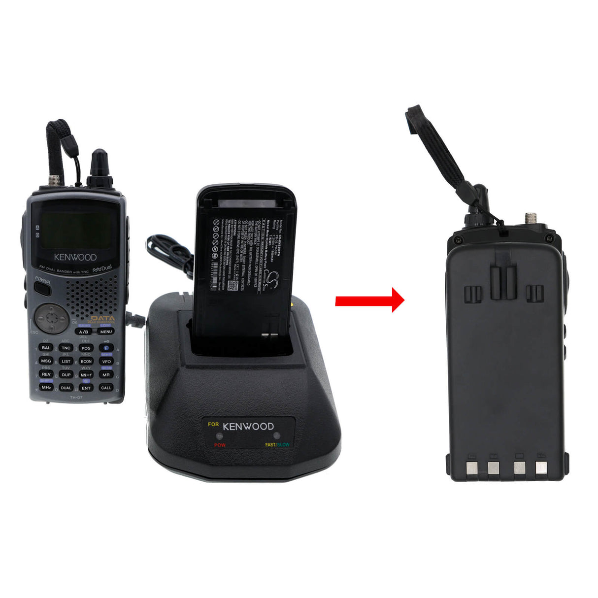 Two-Way Radio Battery For Kenwood Th-d7a, Th-d7e, Th-g71a 7.2v, 1100mah - 7.92wh Two-Way Radio Cameron Sino Technology Limited