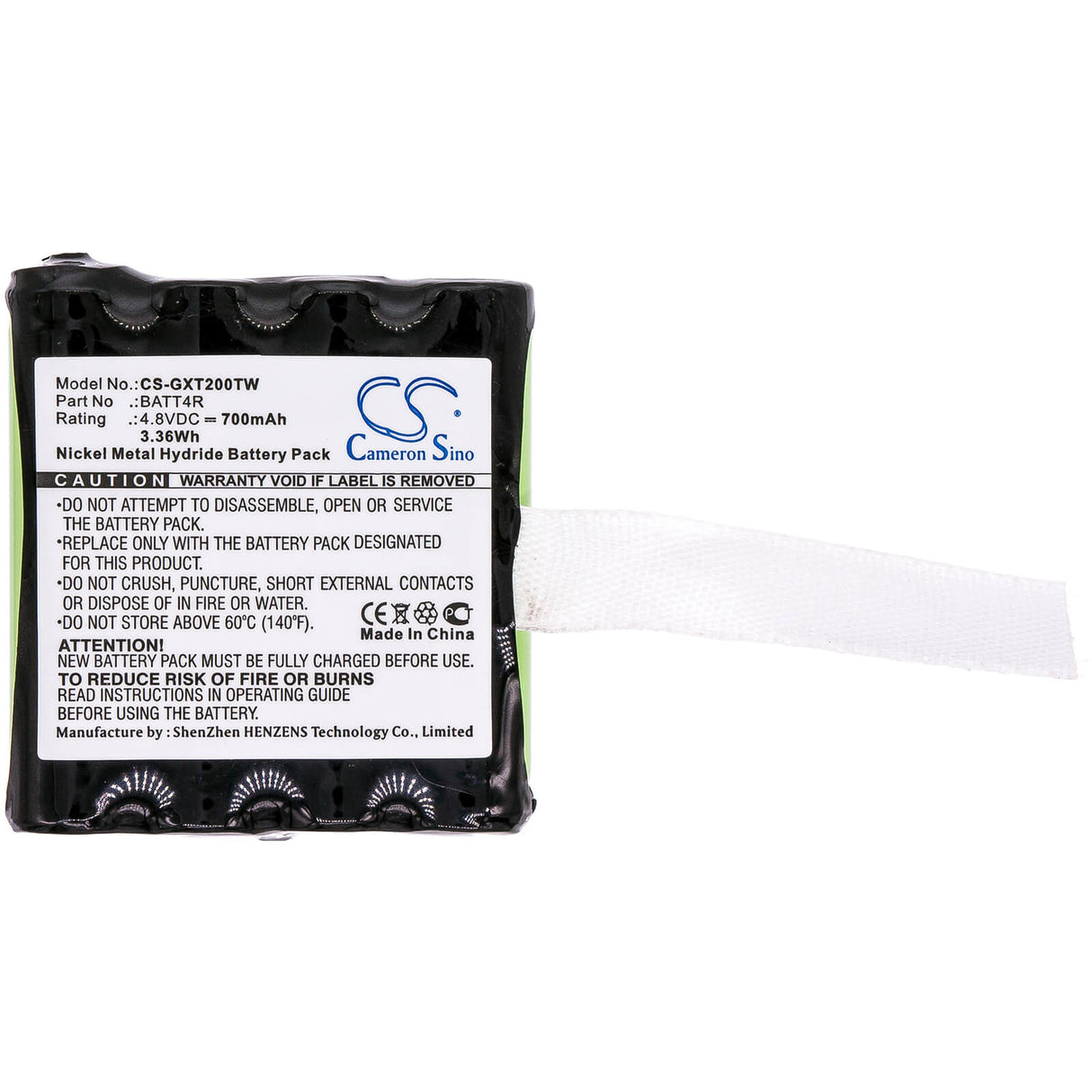 Two-Way Radio Battery For Midland Gxt200, Gxt250, G223 4.8v, 700mah - 3.36wh Two-Way Radio Cameron Sino Technology Limited