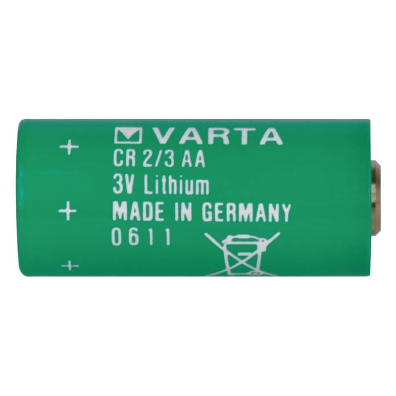 Varta CR 2/3AA Lithium Battery 6237 CR 2/3 AA 1350mAh Lithium Cell Varta With PC Pins - 2 Pin on Negative Terminal - 1 Pin on Postive Terminal