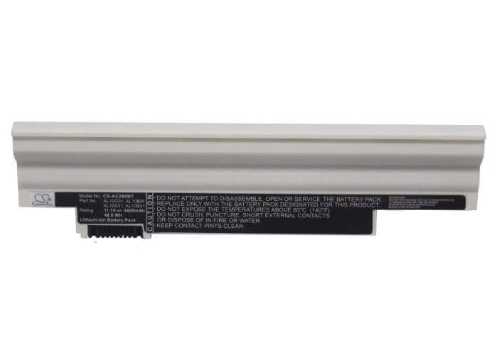 White Battery For Acer Aspire One Aod255-a01b/k, Aspire One Aod255- A01b/w, Aspire One Aod255-1134 11.1v, 4400mah - 48.84wh Notebook, Laptop Cameron Sino Technology Limited