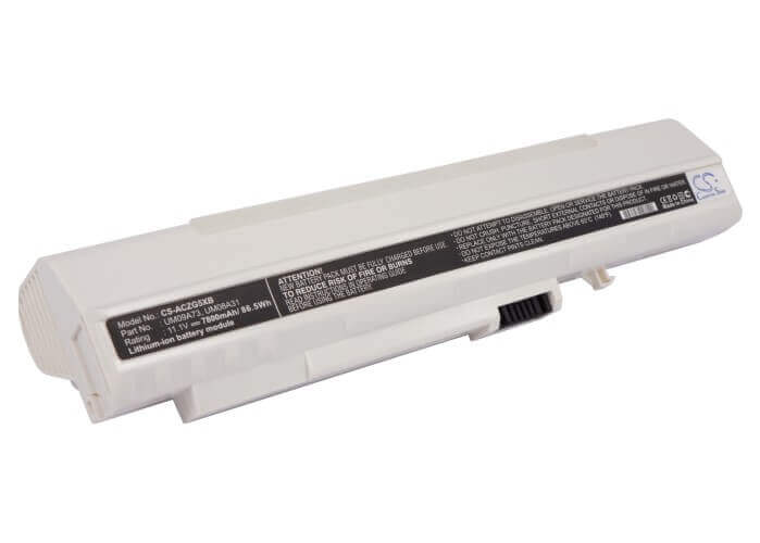 White Battery For Acer Aspire One, Aspire One A110-1295, Aspire One A110-1545 11.1v, 7800mah - 86.58wh Notebook, Laptop Cameron Sino Technology Limited