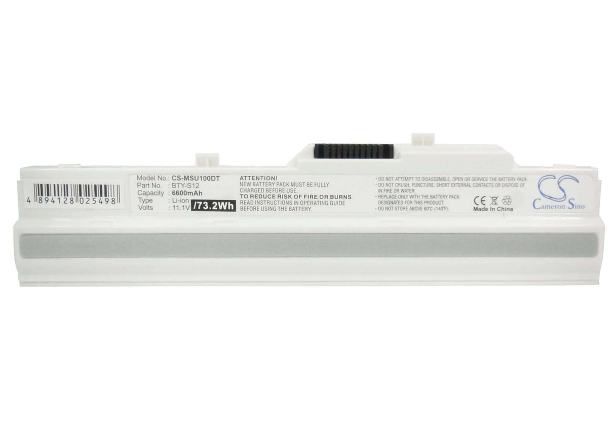 White Battery For Advent 4211, 4212 11.1v, 6600mah - 73.26wh Notebook, Laptop Cameron Sino Technology Limited