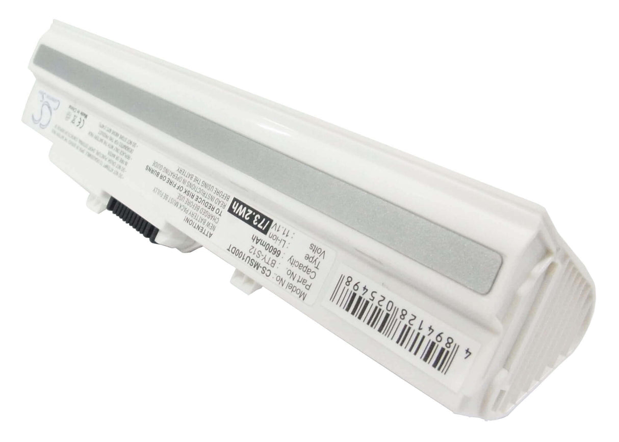 White Battery For Advent 4211, 4212 11.1v, 6600mah - 73.26wh Notebook, Laptop Cameron Sino Technology Limited