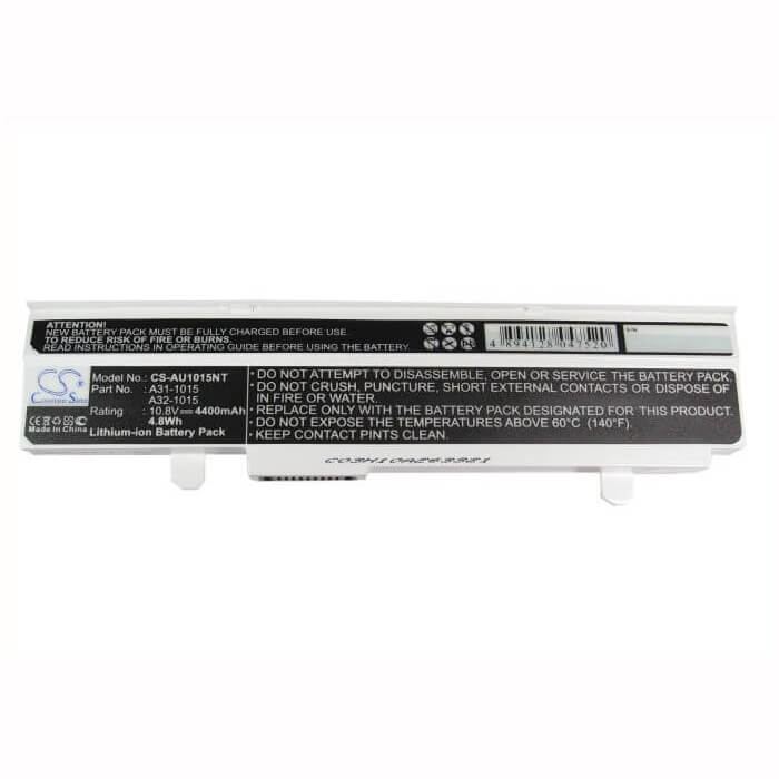 White Battery For Asus Eee Pc 1015, Eee Pc 1015pe, Eee Pc 1016 10.8v, 4400mah - 47.52wh Notebook, Laptop Cameron Sino Technology Limited
