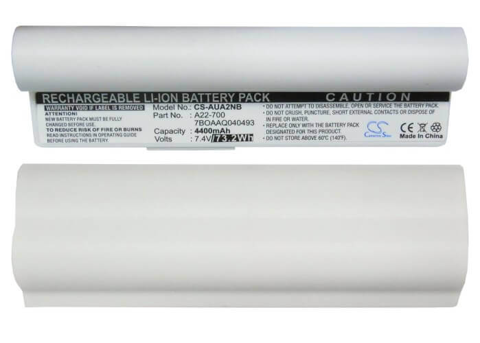 White Battery For Asus Eee Pc 701, Eee Pc 701c, Eee Pc 800 7.4v, 4400mah - 32.56wh Notebook, Laptop Cameron Sino Technology Limited