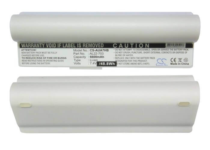 White Battery For Asus Eee Pc 703, Eee Pc 900a, Eee Pc 900ha 7.4v, 6600mah - 48.84wh Notebook, Laptop Cameron Sino Technology Limited
