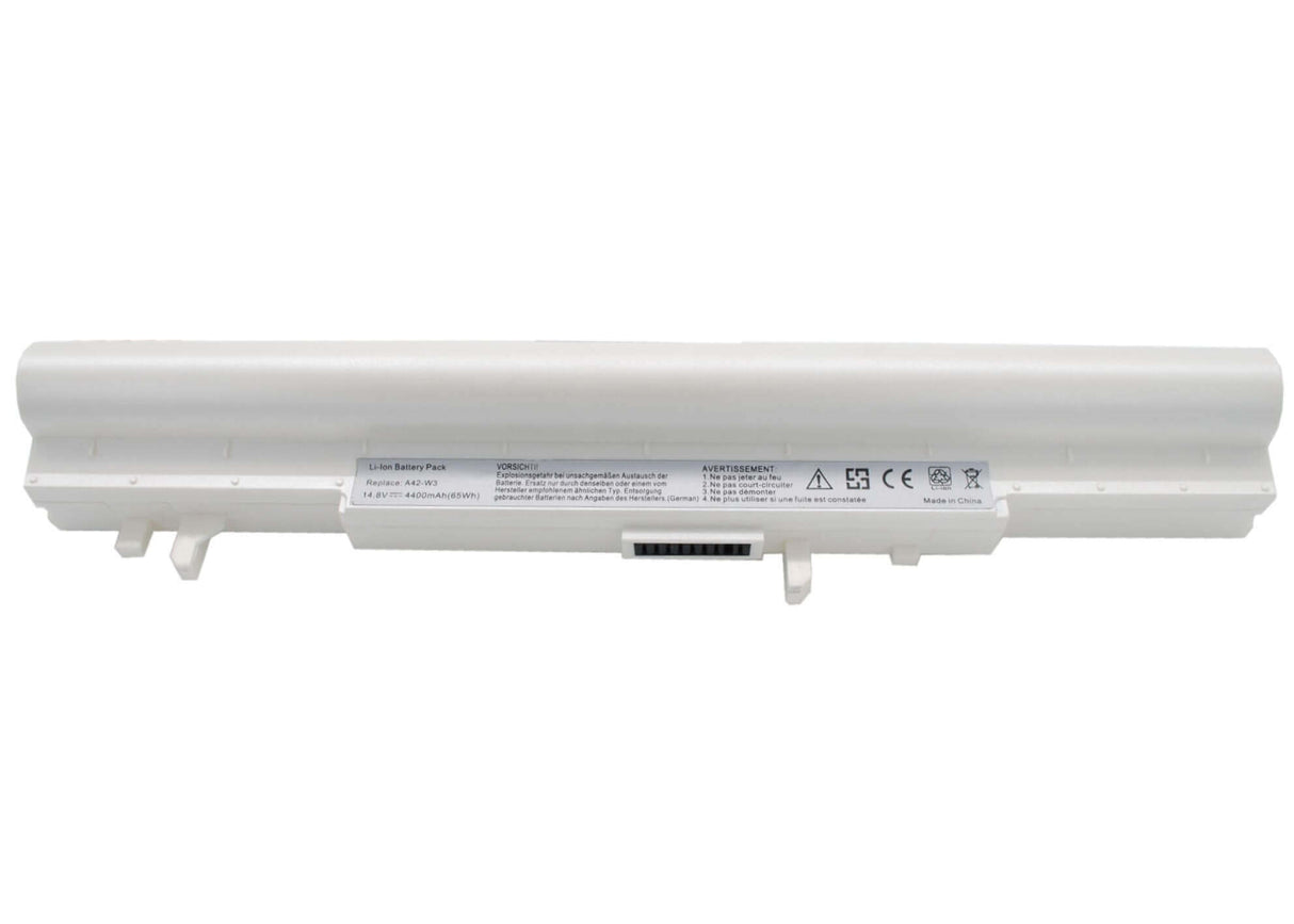 White Battery For Asus W3, W3a, W3n 14.8v, 4400mah - 65.12wh Notebook, Laptop Cameron Sino Technology Limited