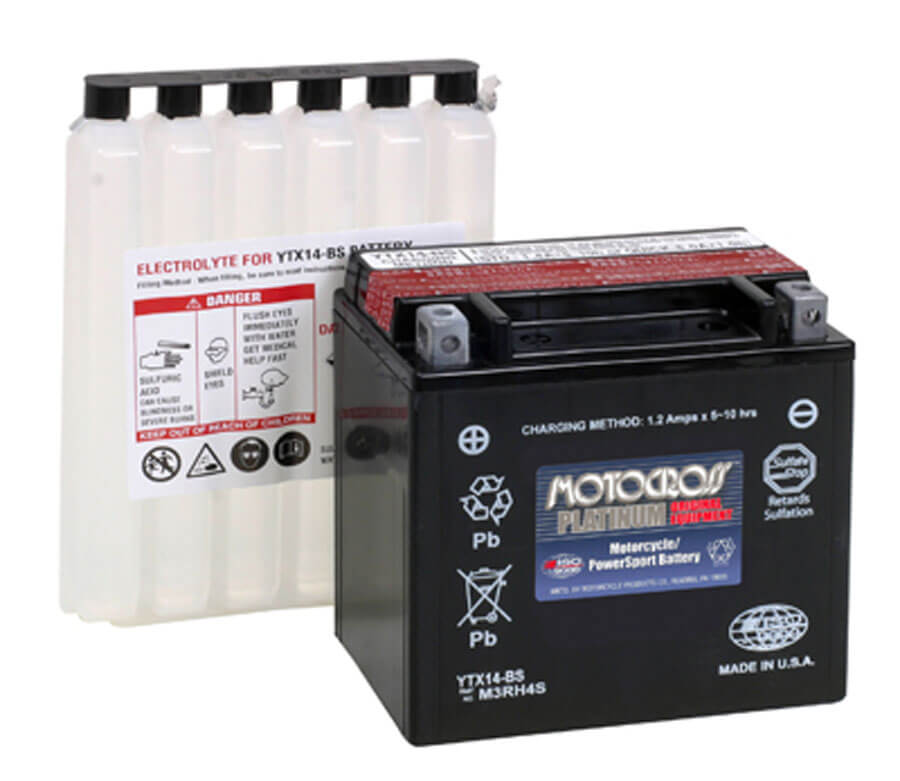 Ytx14-bs 12v 200 Cca Motocross Agm Motorcycle Battery Other Batteries BB Generic
