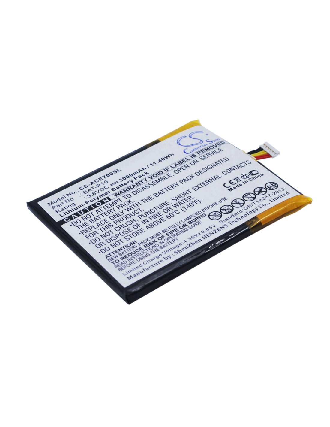 Battery for Acer Liquid E700, Liquid E700 Triple, E39 3.8V, 3000mAh - 11.40Wh