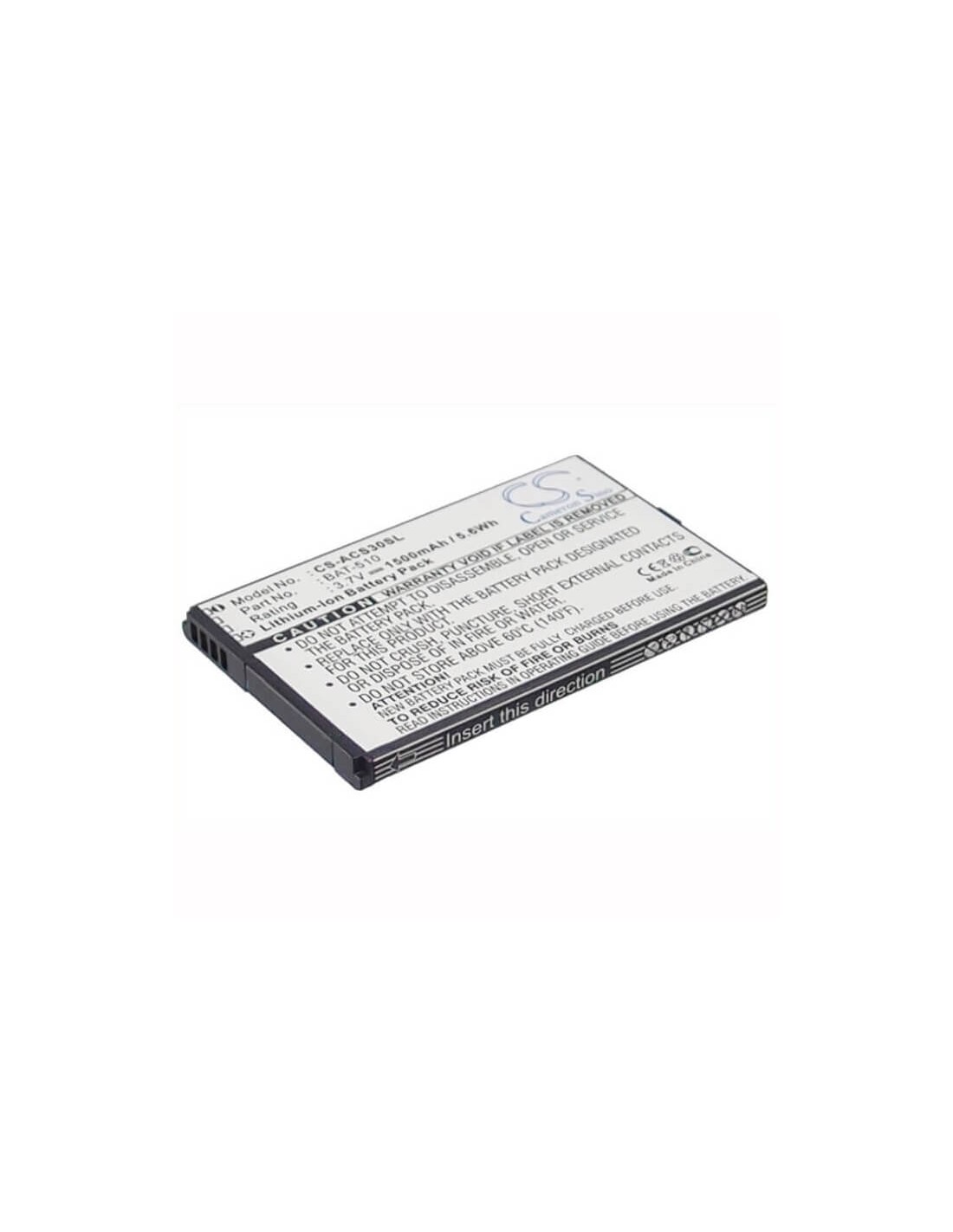 Battery for Acer Iconia Smart, S300 3.7V, 1500mAh - 5.55Wh