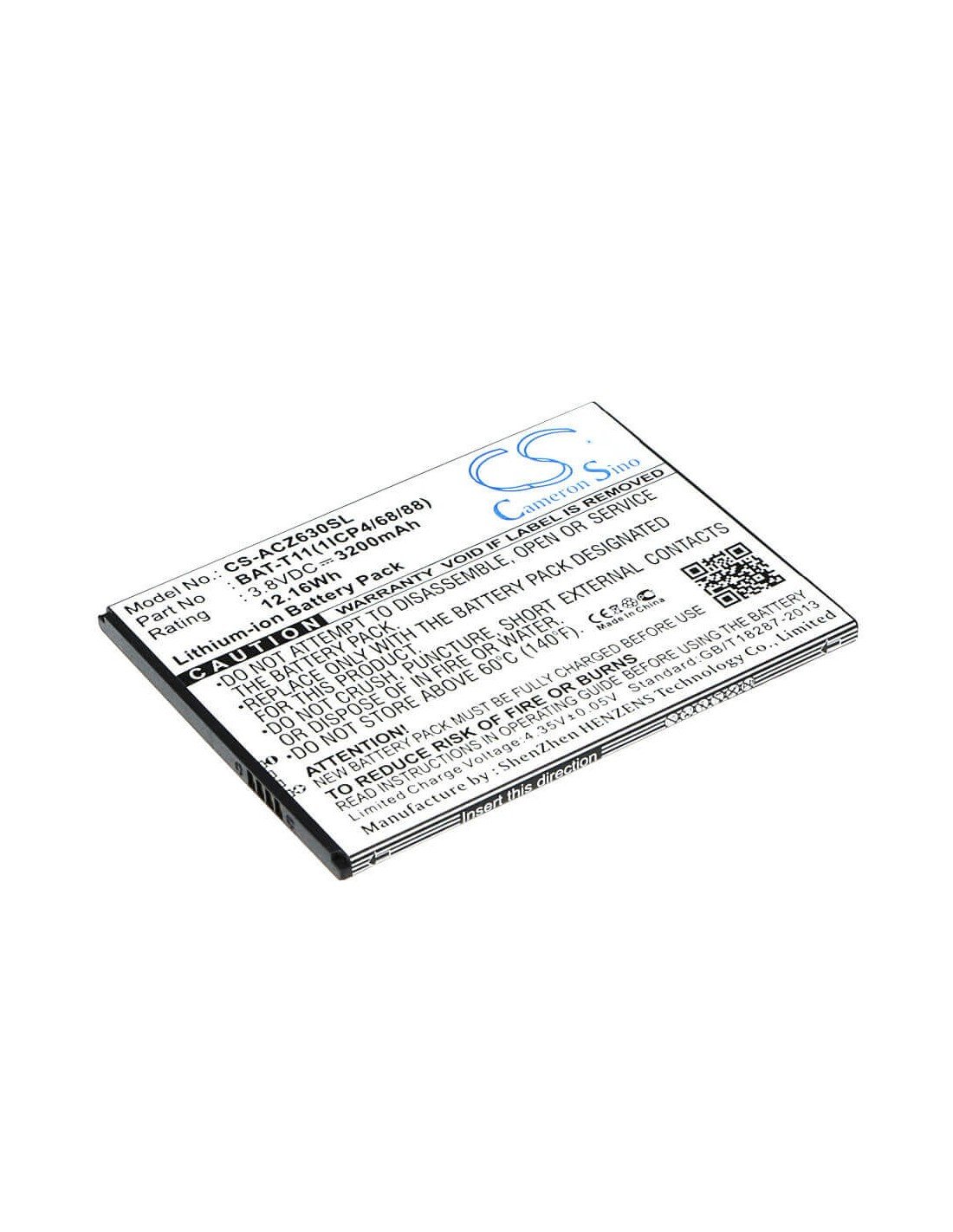 Battery for Acer Liquid Z630, Liquid Z630S, T04 3.8V, 3200mAh - 12.16Wh