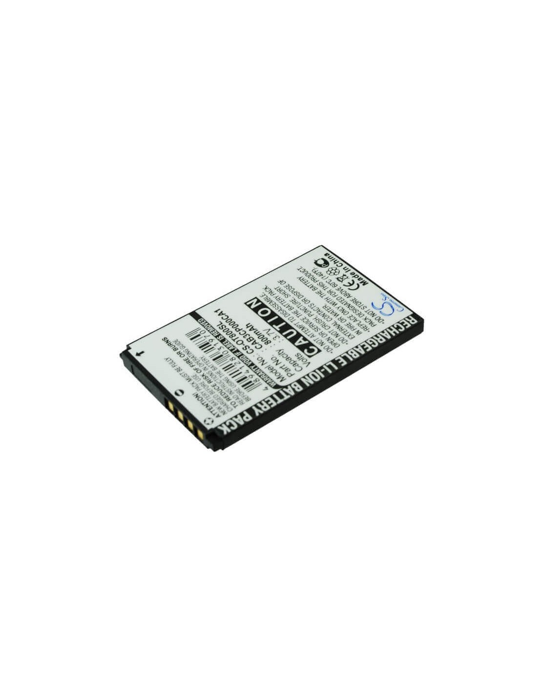Battery for Alcatel OT-800, OT-800A, Tribe 3.7V, 800mAh - 2.96Wh