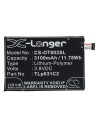Battery For Alcatel One Touch Hero 2, Ot-8030, Ot-8030y 3.8v, 3100mah - 11.78wh