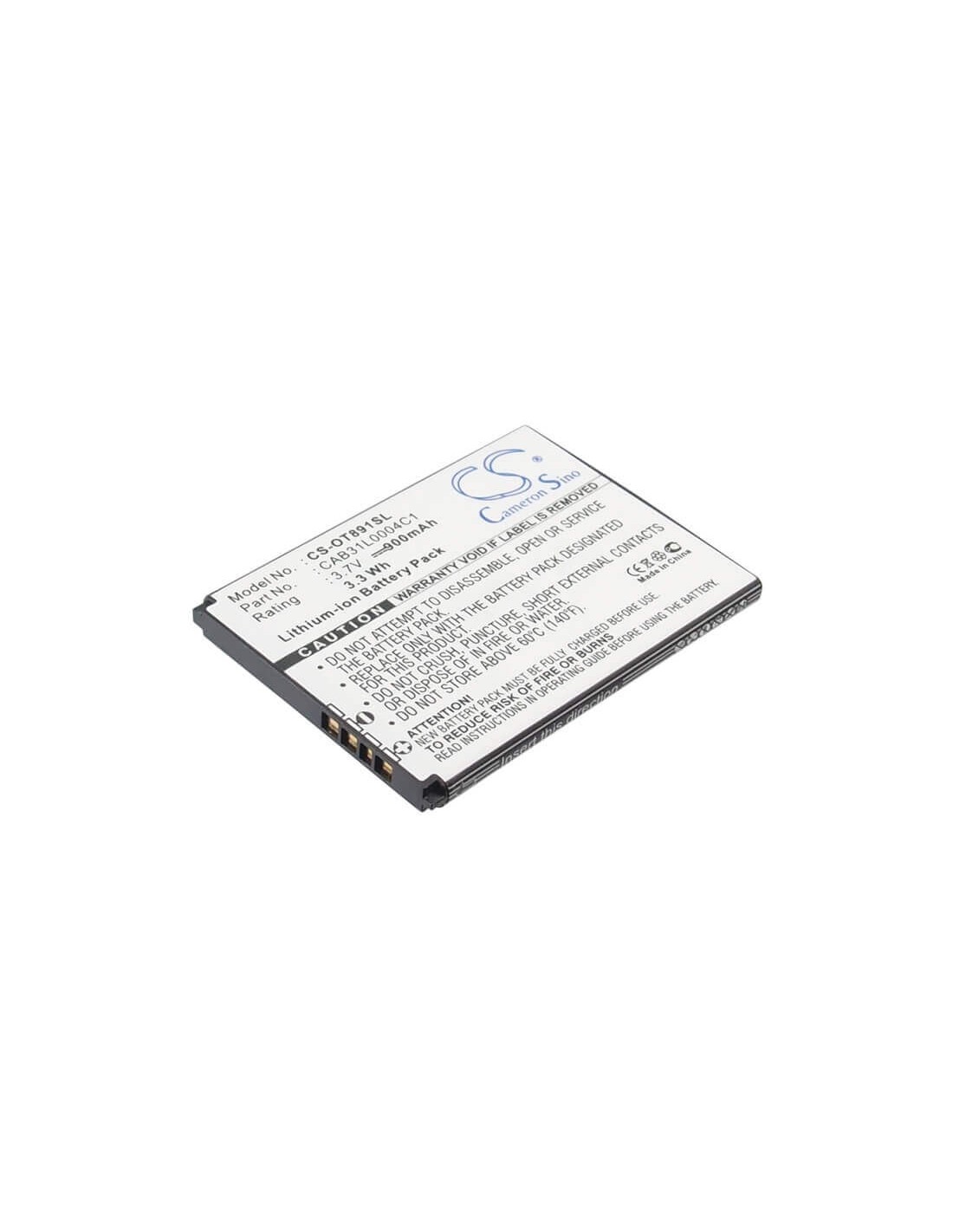 Battery for Alcatel OT-891, One Touch 891, OT-979 3.7V, 900mAh - 3.33Wh