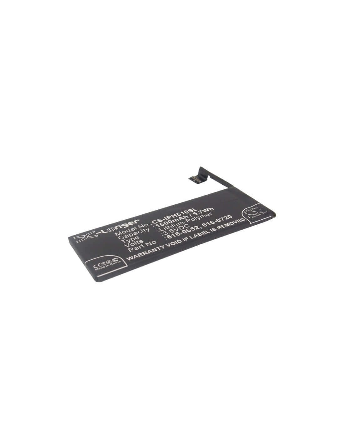 Battery for Apple iPhone 5s, A1234, A1528 3.8V, 1500mAh - 5.70Wh
