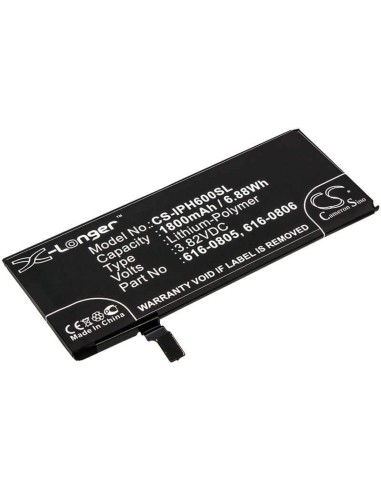 Battery for Apple iPhone 6, A1586, A1589 3.82V, 1800mAh - 6.88Wh