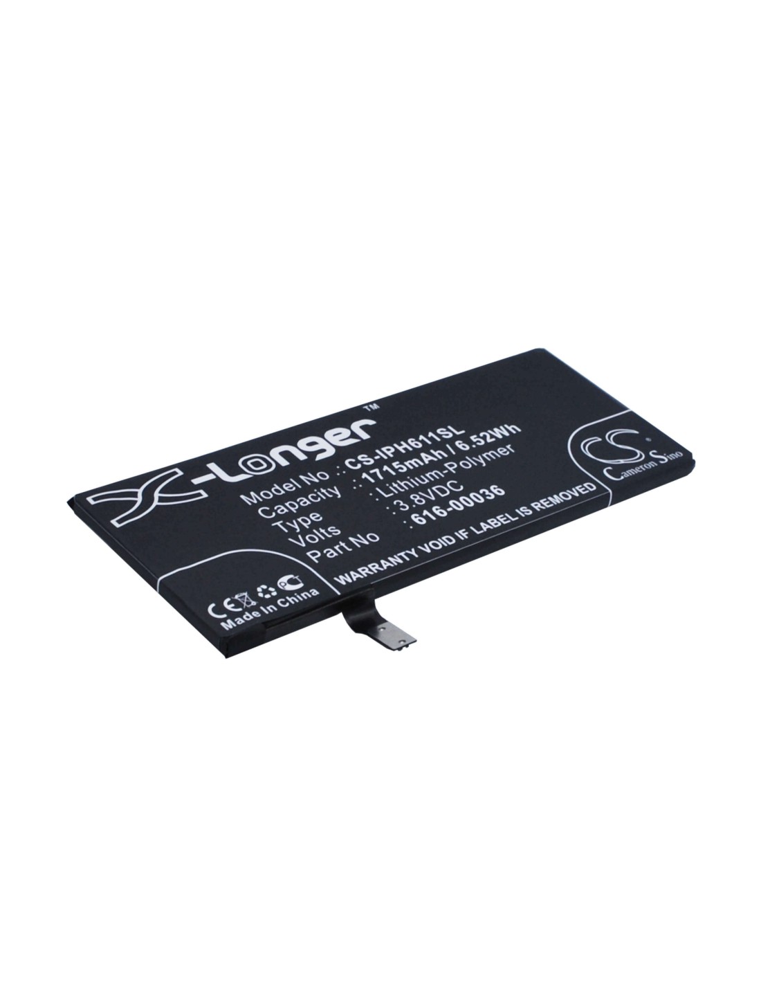 Battery for Apple iPhone 6s, A1691, A1633 3.8V, 1715mAh - 6.52Wh