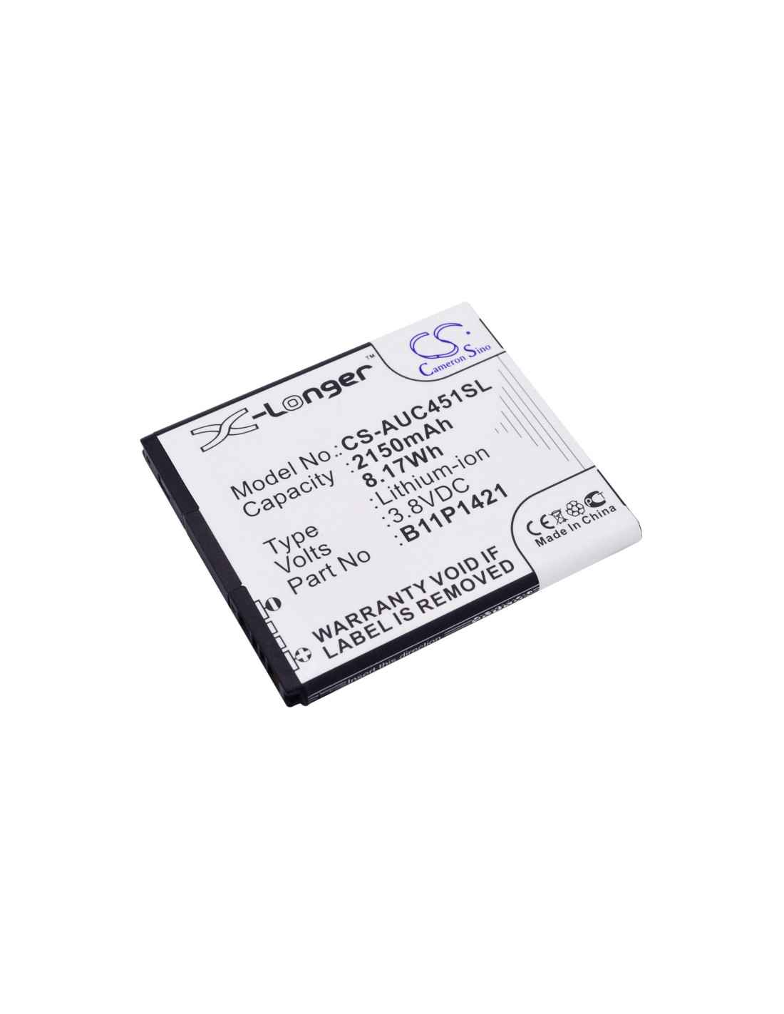 Battery for Asus Zenfone C, ZC451CG, Z007 3.8V, 2150mAh - 8.17Wh