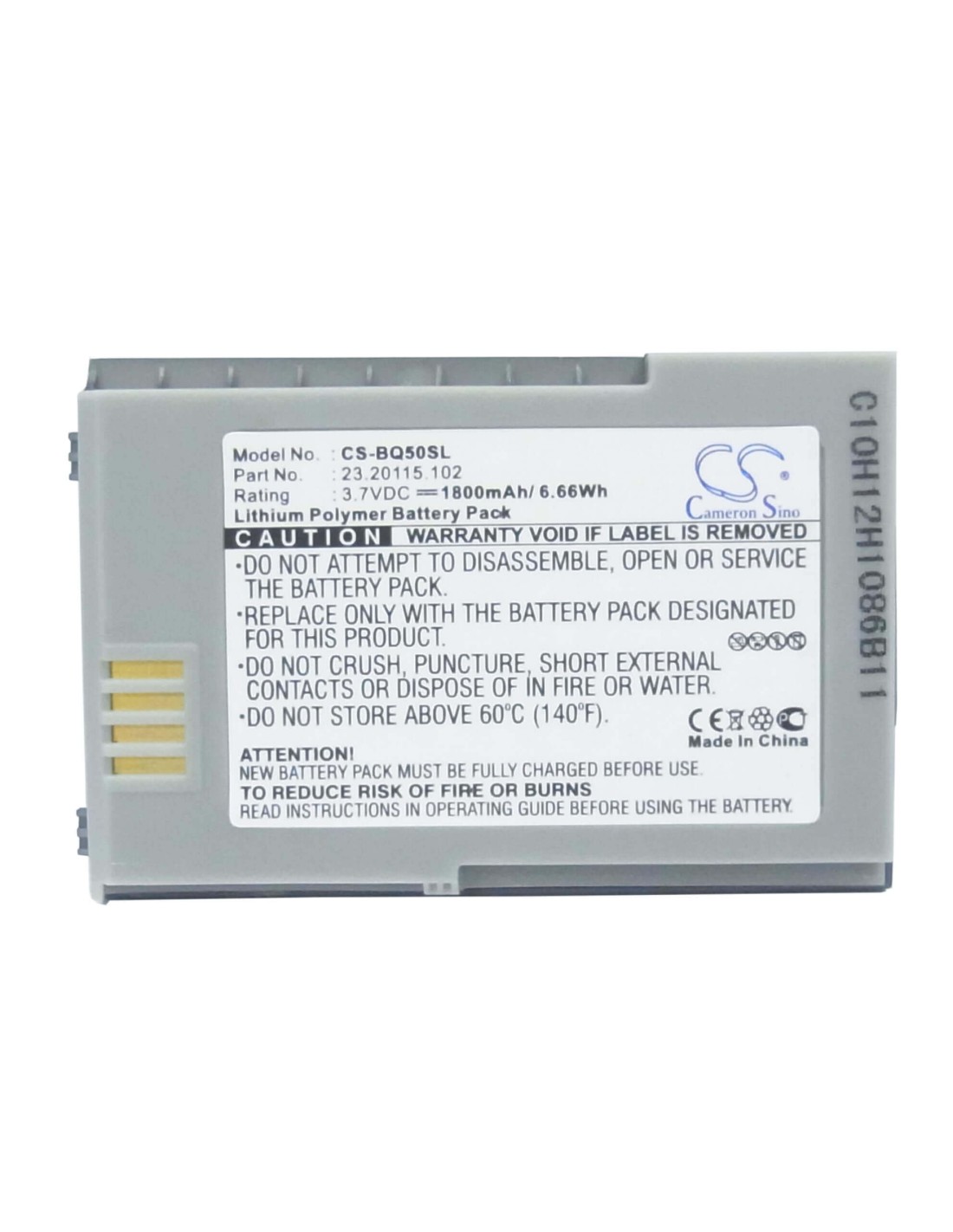 Battery for BenQ P50 3.7V, 1800mAh - 6.66Wh