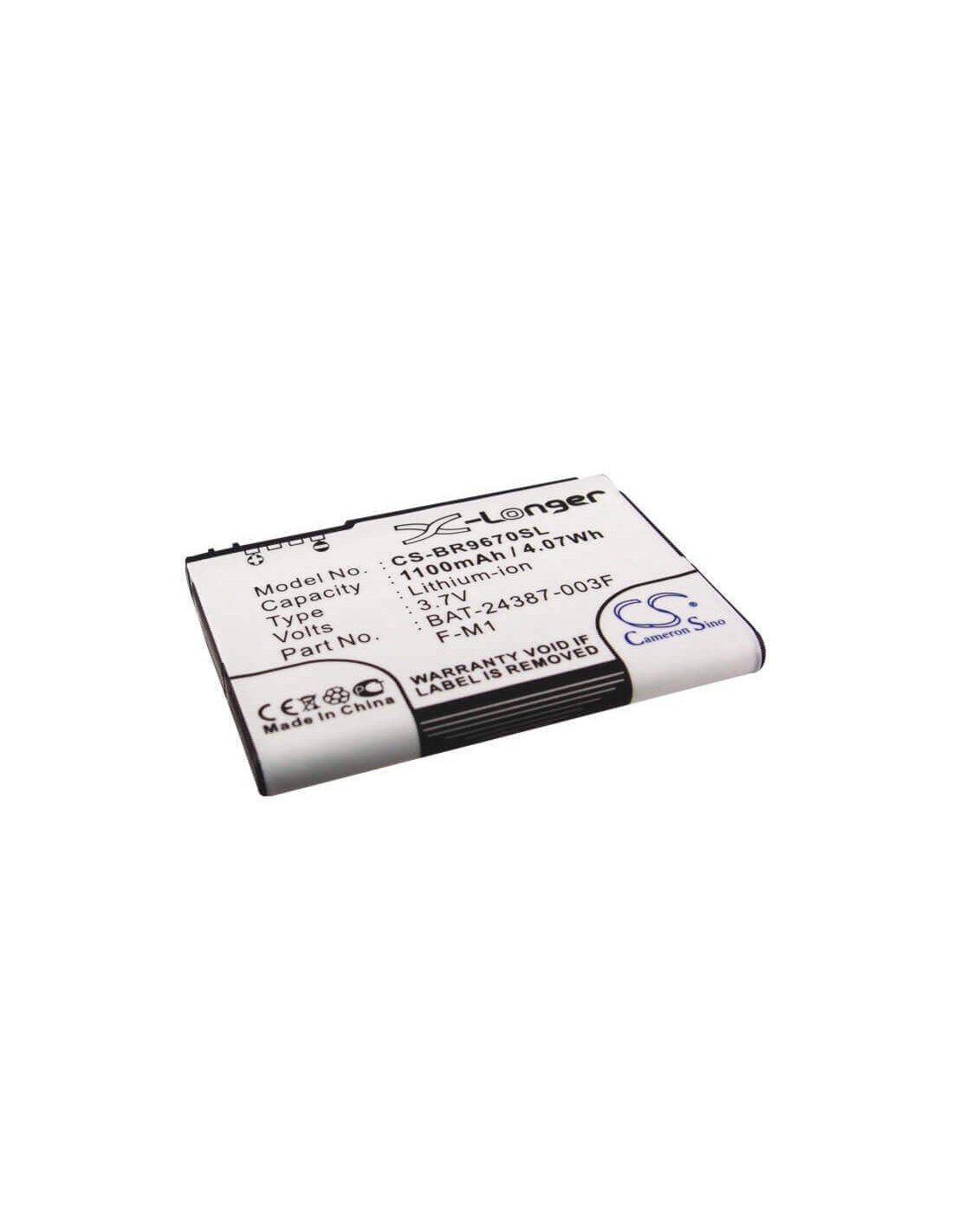 Battery for Blackberry Pearl 3G, Pearl 2, Pearl 9100 3.7V, 1100mAh - 4.07Wh