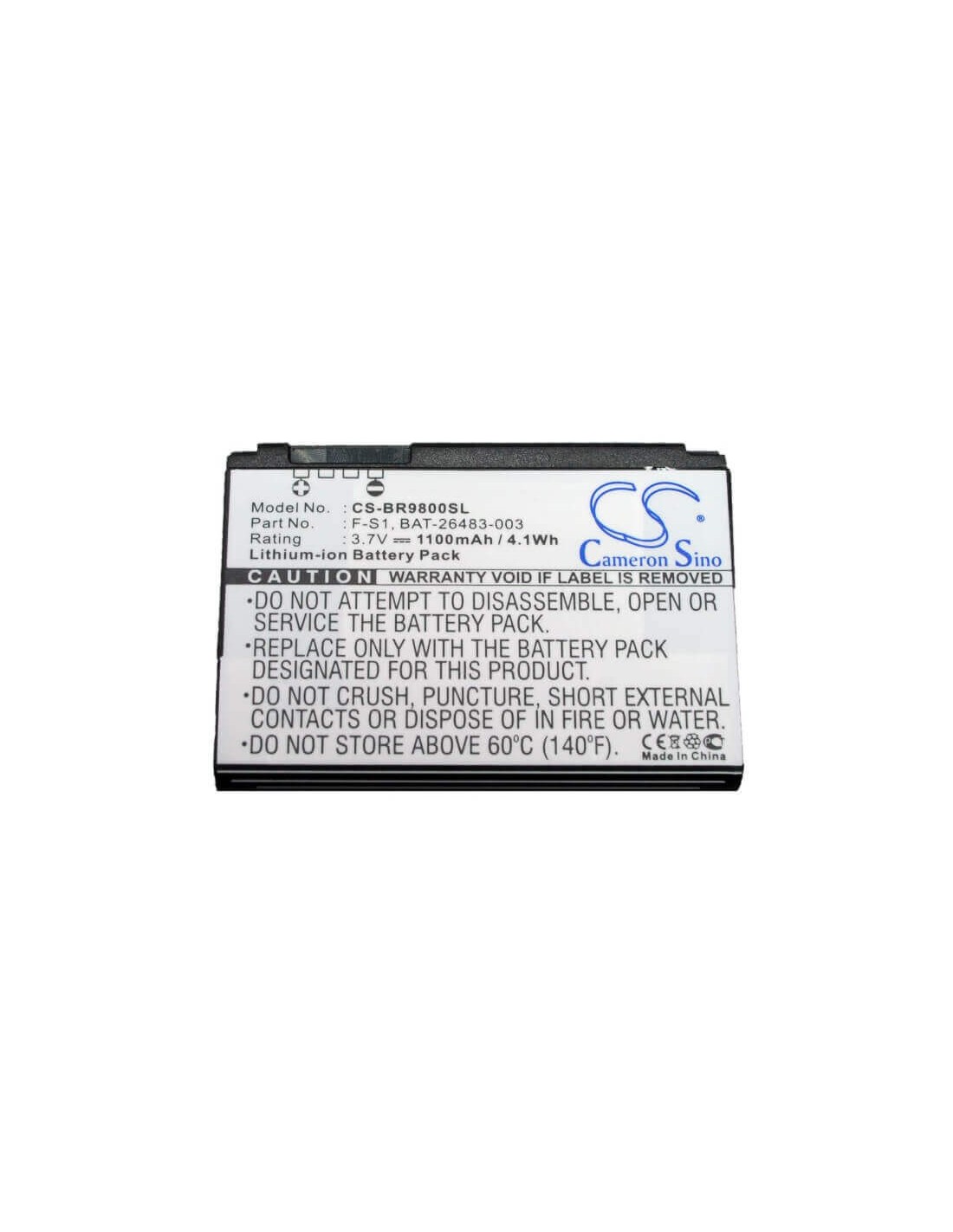 Battery for Blackberry Torch, Torch 9800, Torch 2 9810 3.7V, 1100mAh - 4.07Wh