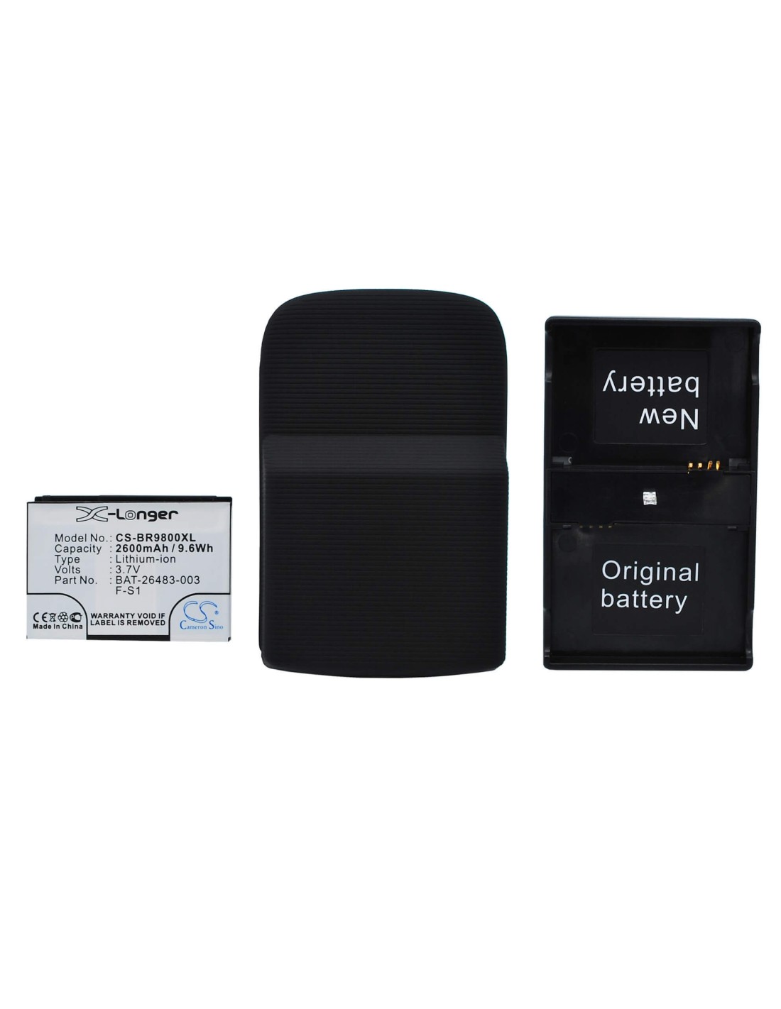 Battery for Blackberry Torch, Torch 9800 3.7V, 2600mAh - 9.62Wh