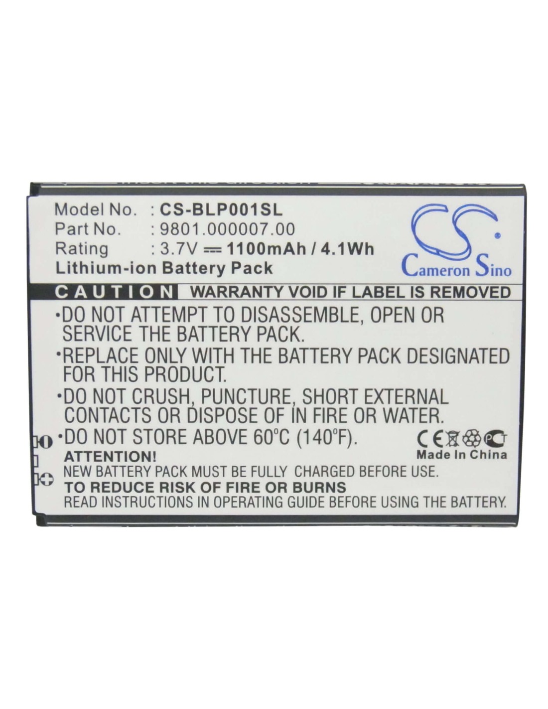 Battery for BLAUPUNKT America 3.7V, 1100mAh - 4.07Wh