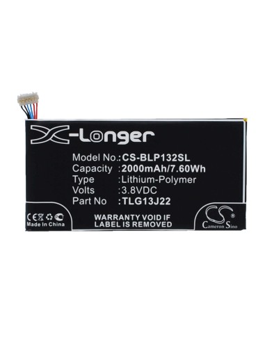 Battery for BLU Life ONE X, L132L 3.8V, 2000mAh - 7.60Wh