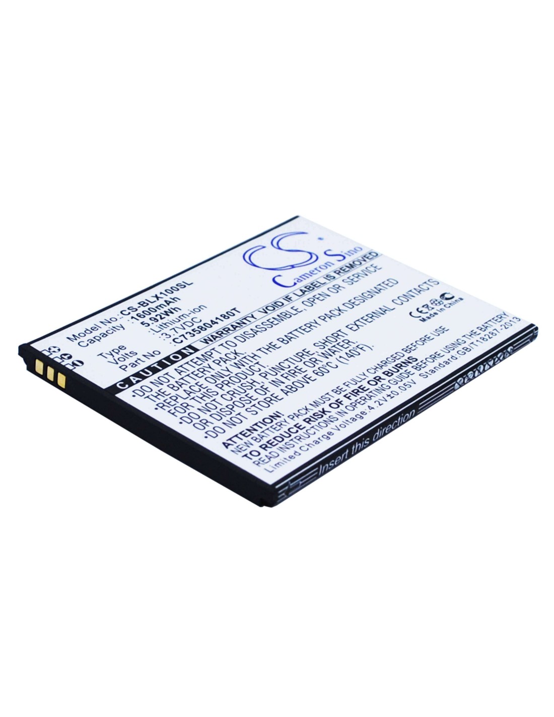 Battery for BLU Life Play, Life Play X, L102A 3.7V, 1600mAh - 5.92Wh