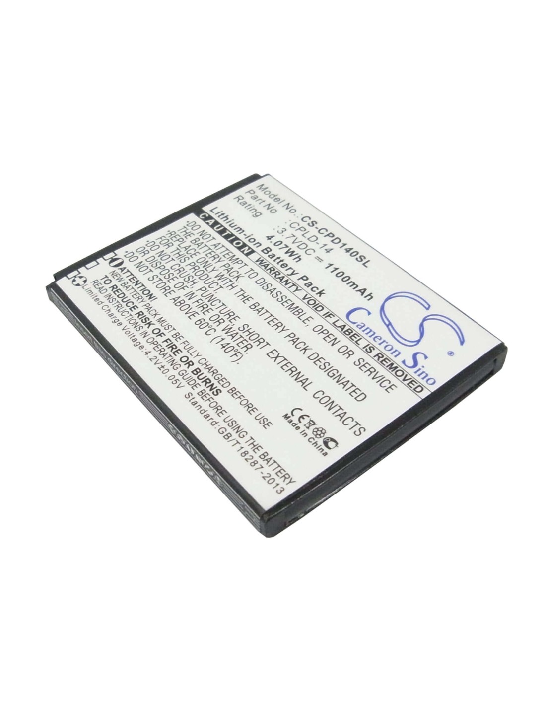 Battery for Coolpad 8150D, 8150S 3.7V, 1100mAh - 4.07Wh