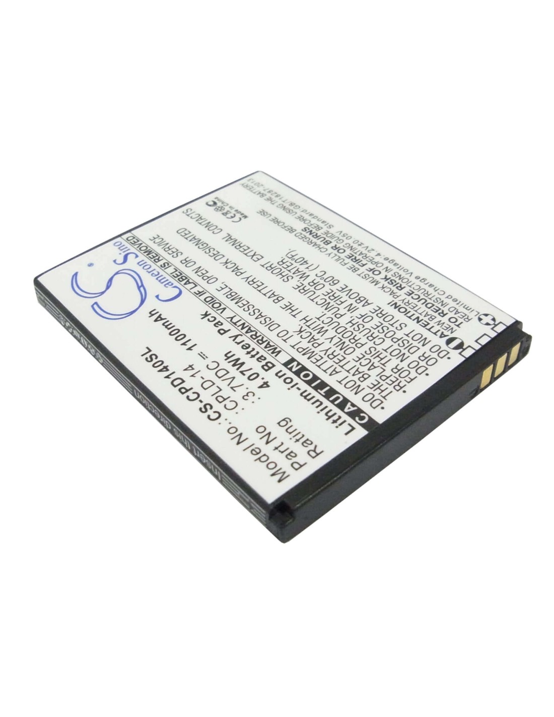 Battery for Coolpad 8150D, 8150S 3.7V, 1100mAh - 4.07Wh