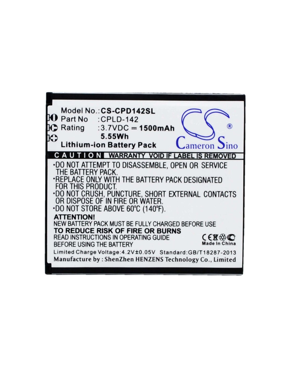 Battery for Coolpad 5313S 3.7V, 1500mAh - 5.55Wh
