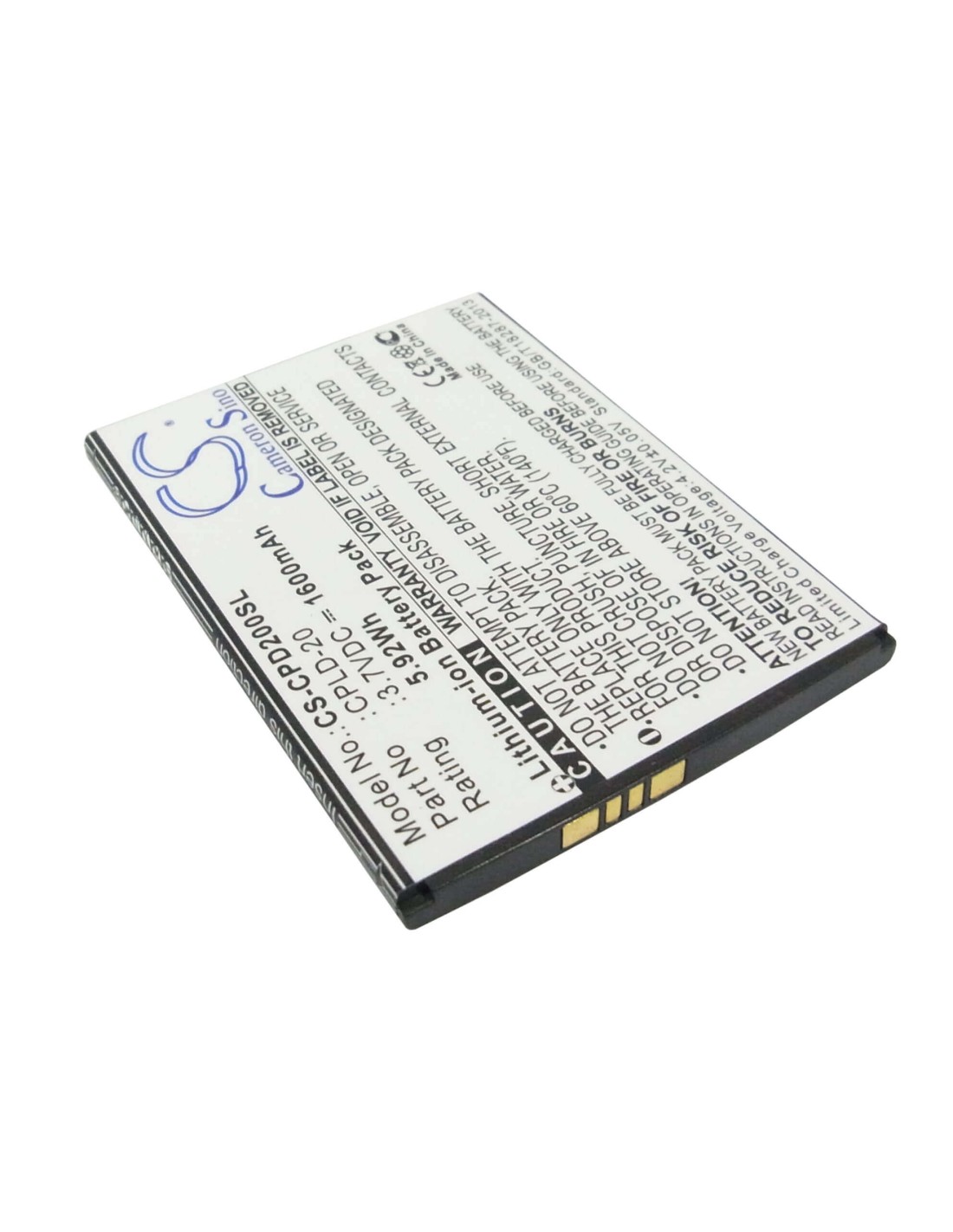 Battery for Coolpad 8730, 8736, 8920 3.7V, 1600mAh - 5.92Wh