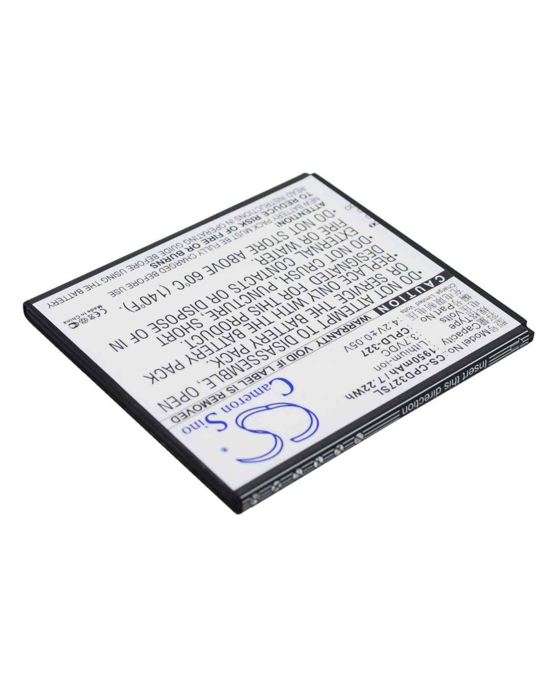 Battery for Coolpad K1, 7620L, 5952 3.7V, 1950mAh - 7.22Wh