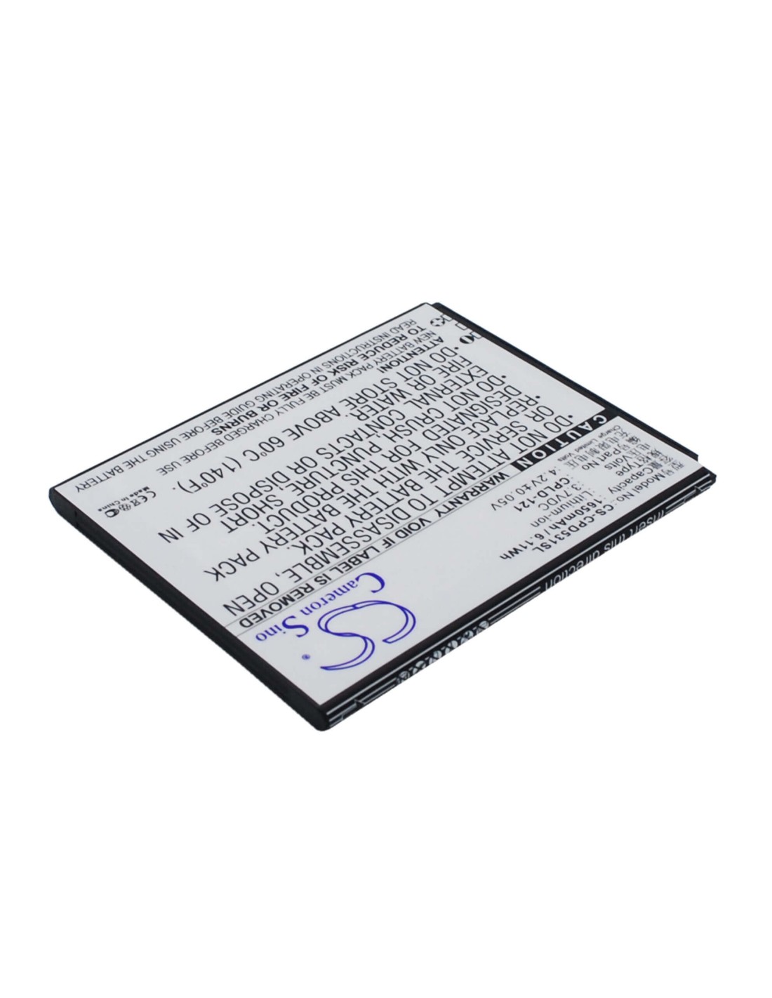 Battery for Coolpad 7251, 5311 3.7V, 1650mAh - 6.11Wh